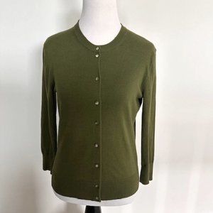 J. Crew Jackie cotton cardigan 29350 Woodland green small EUC!